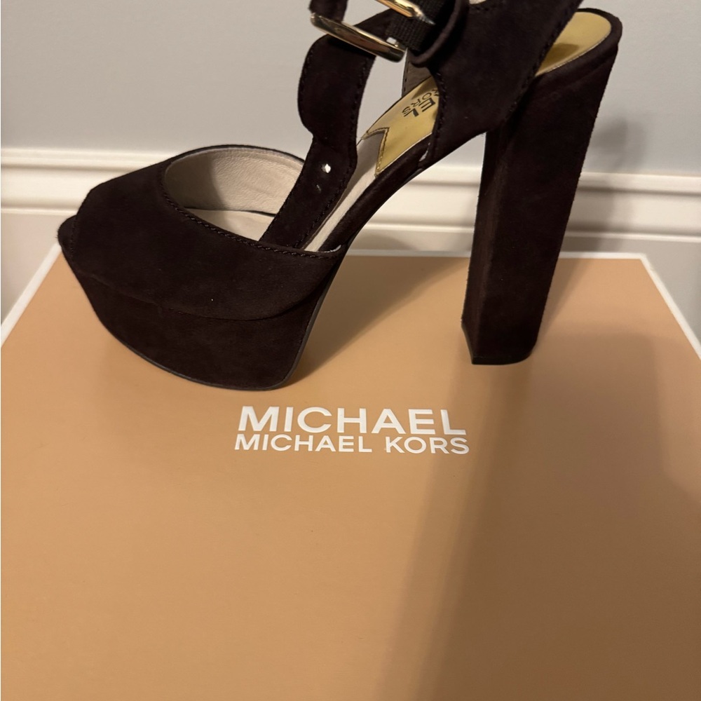 Michael Kors London Open Toe Suede Shoes